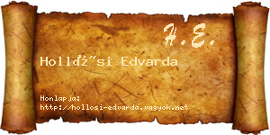 Hollósi Edvarda névjegykártya
